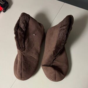 Cozy Brown Fleece Slippers